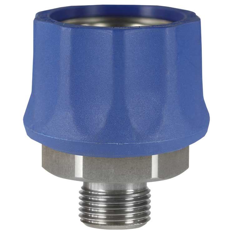Kupplung ST-45-250 3/8 AG Edelstahl blau