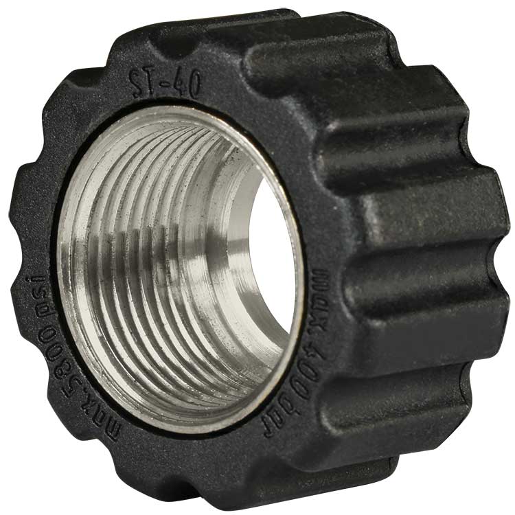 Überwurfmutter 22x1,5 16,4 mm Schwarz VA
