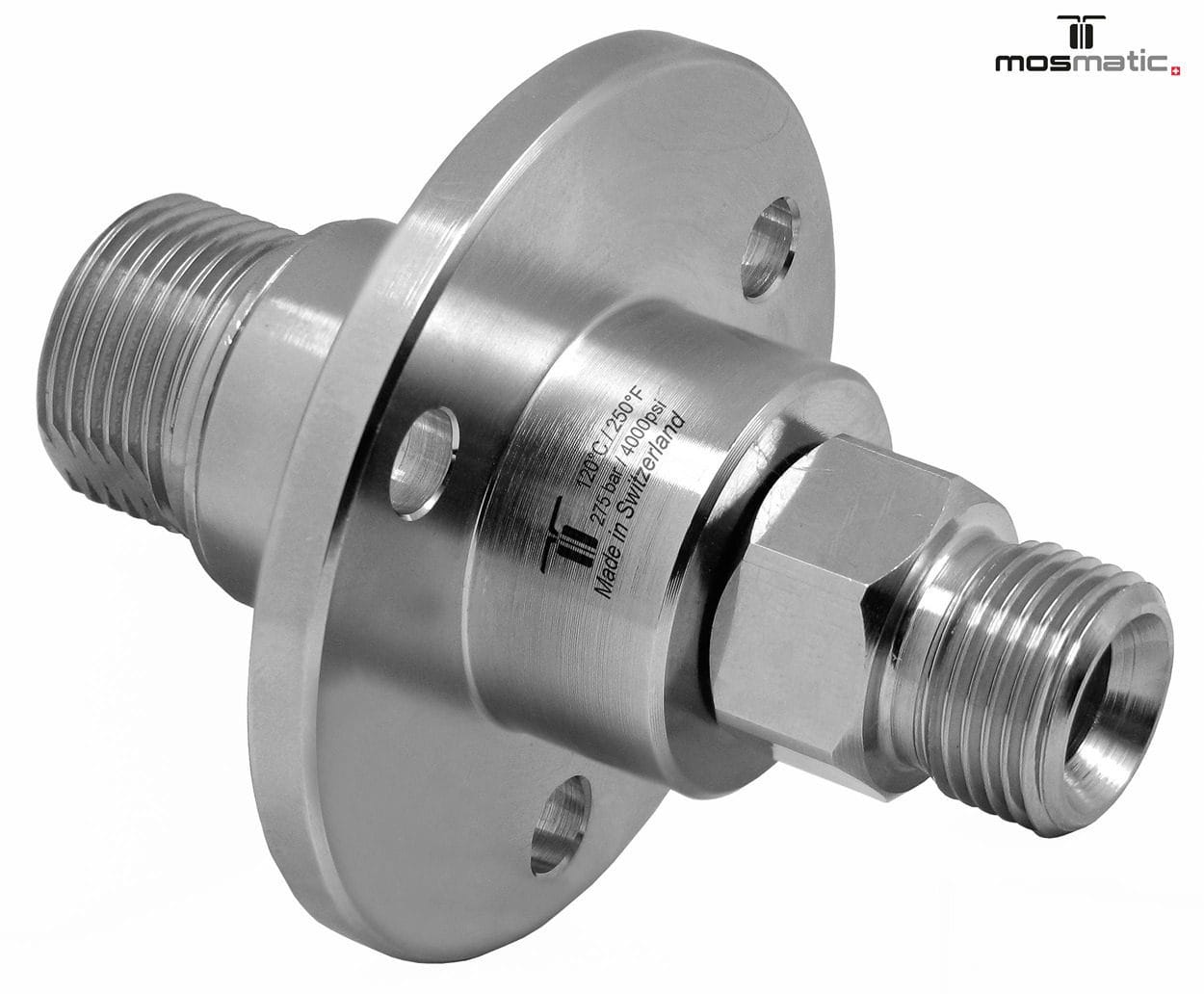 Drehgelenk mit Flansch, rostfrei DGF-06 M22x1,5-M G3/8"M