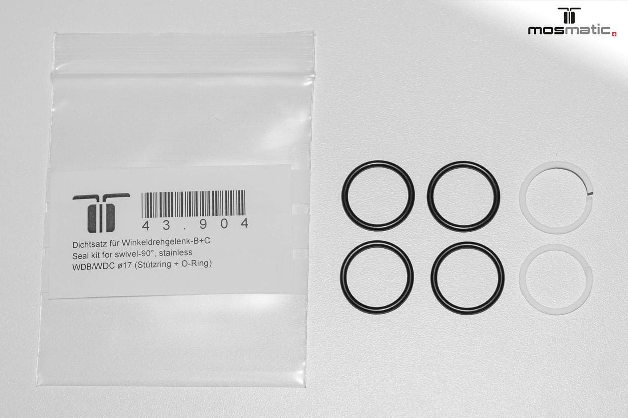 Dichtsatz für Winkeldrehgelenk-B /-C WDB/WDC ø17 (Stützring + O-Ring)