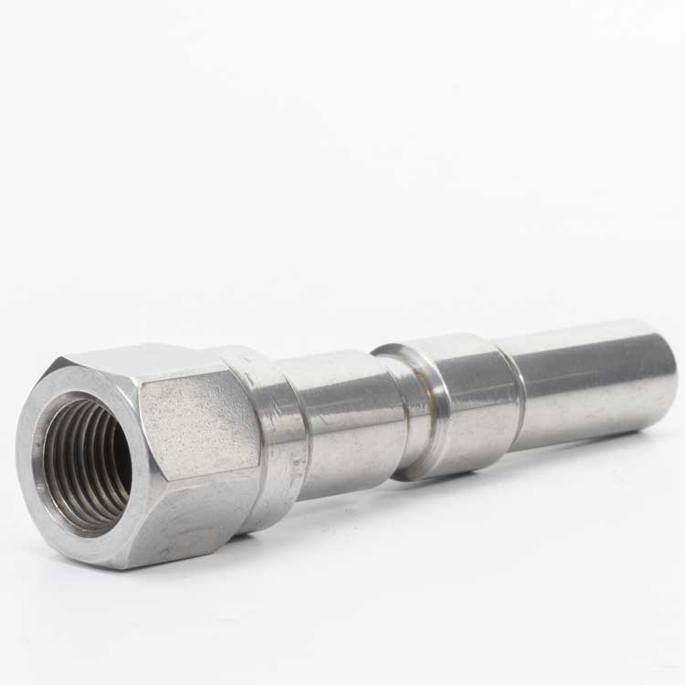 Stecknippel 1/4 IG KW SW19 Edelstahl poliert – Bild 3