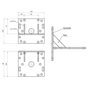 Wandhalter für Deckenkreisel 190x190mm – Bild 4