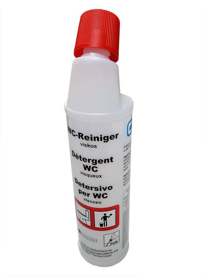 Knickhalsflasche WC Reiniger viskos 750ml, leer bedruckt