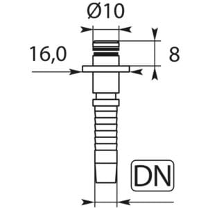 Pressnippel Steck.10 NW 06 D-16 Messing – Bild 2
