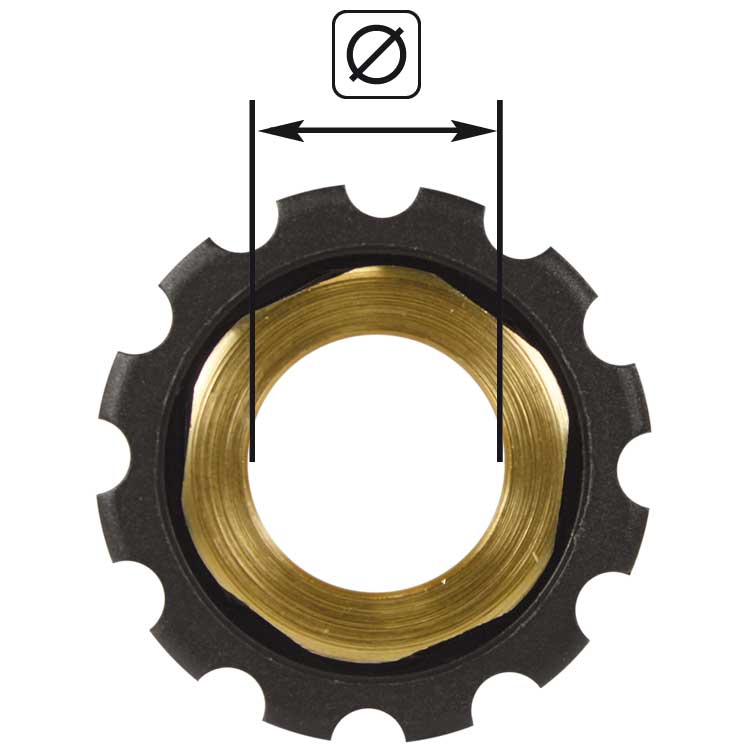 Überwurfmutter 22×1,5 17,3 mm Schwarz – Bild 3