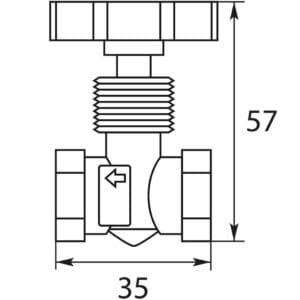 Dosierventil 2x1/4"IG Messing – Bild 2