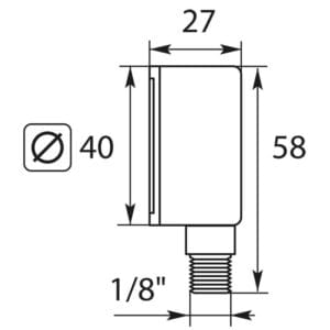 Manometer 0-16 U 40mm 1/8AG PVC – Bild 2