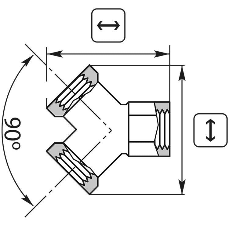 Y-Stück 1/4 IG Messing vernickelt – Bild 3