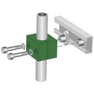 Rohrschelle 22 mm mit Tragschienenmutter – Bild 2