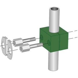 Rohrschelle 20 mm zum Aufbau – Bild 2