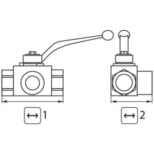 Dreiwegehahn 3/4"IG 315 Bar Verzinkt – Bild 2