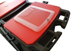 Deckel rot mit Transparentfach - ReUse – Bild 2