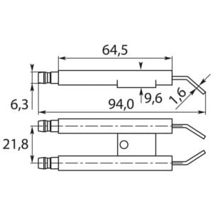 Zündelektrode Block 29,5x65 "ALTO" – Bild 2