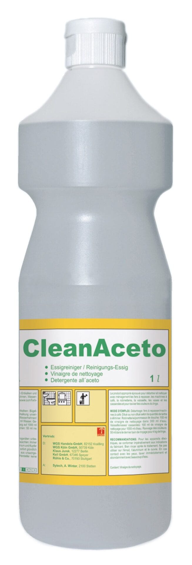 CleanAceto 1 l - Putzessig zum Entkalken und Reinigen