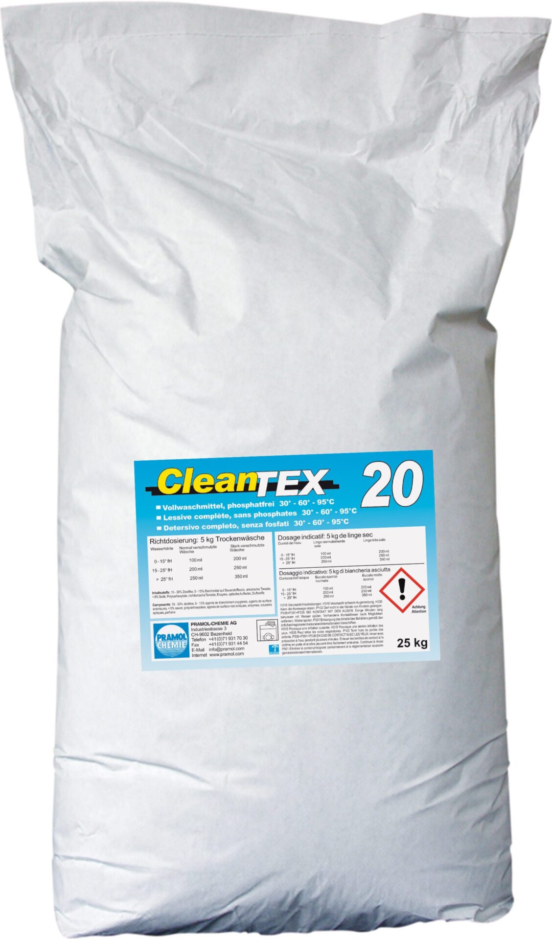 CleanTEX 20 25 kg - Vollwaschmittel bis 95C