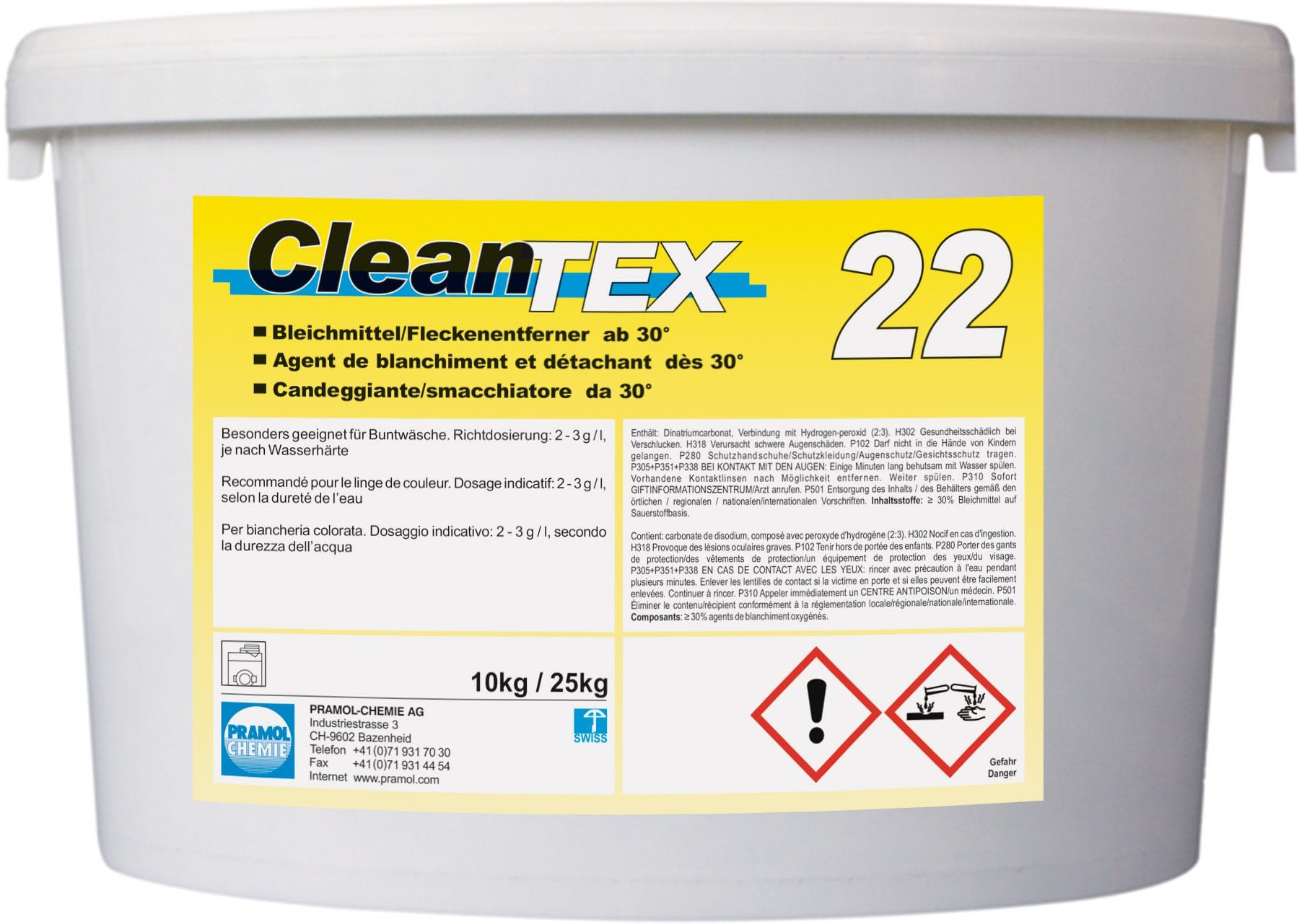 CleanTEX 24 10 kg - Bleichmittel Fleckenentferner ab 60C
