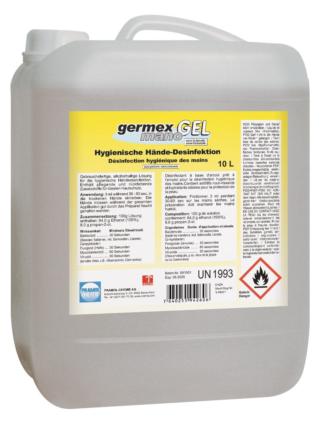 germex mano GEL 10 l (CH) - Händedesinfektionsgel