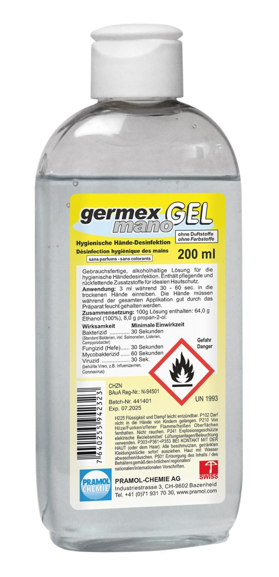germex mano GEL 200 ml (CH) - Händedesinfektionsgel