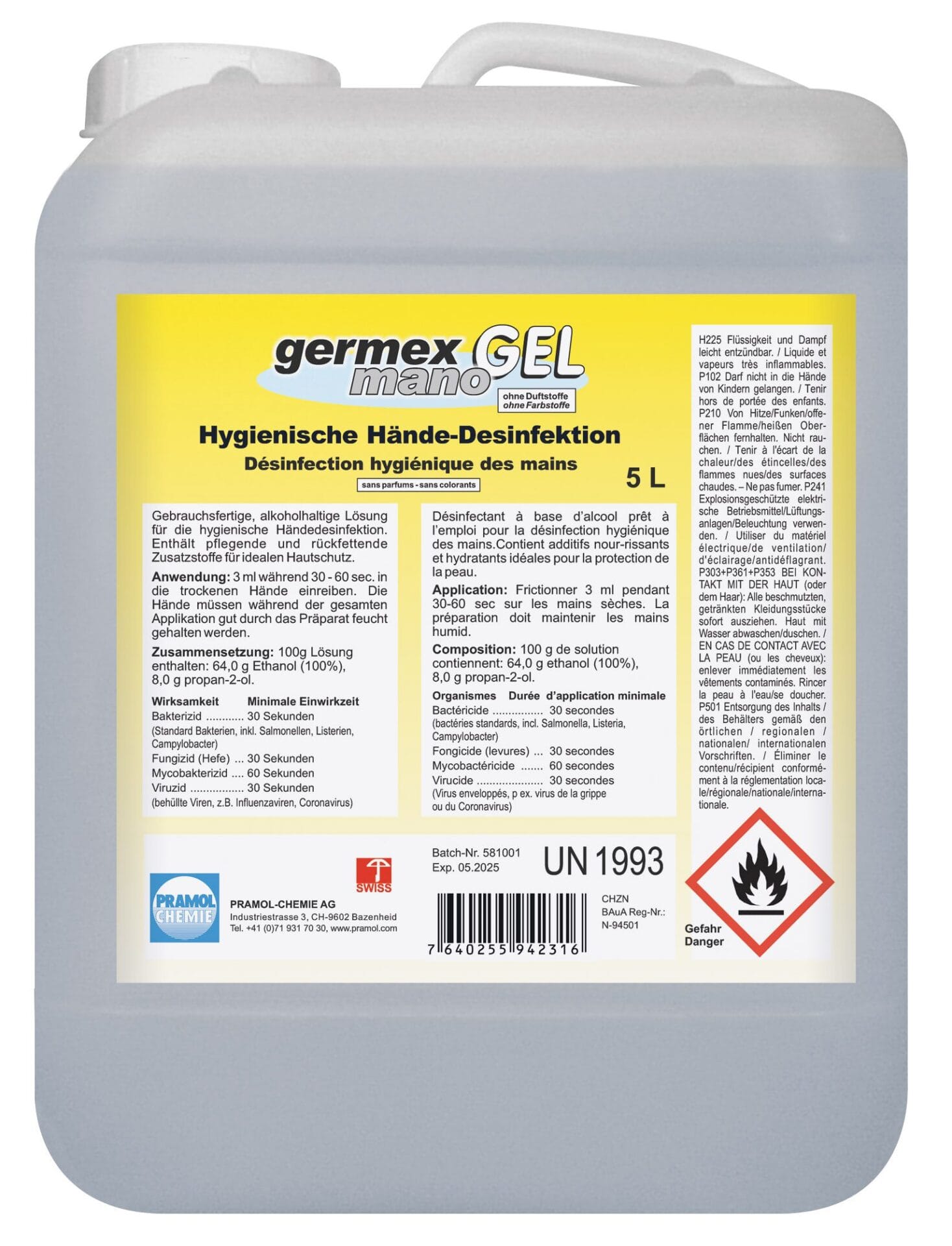 germex mano GEL 5 l (CH) - Händedesinfektionsgel