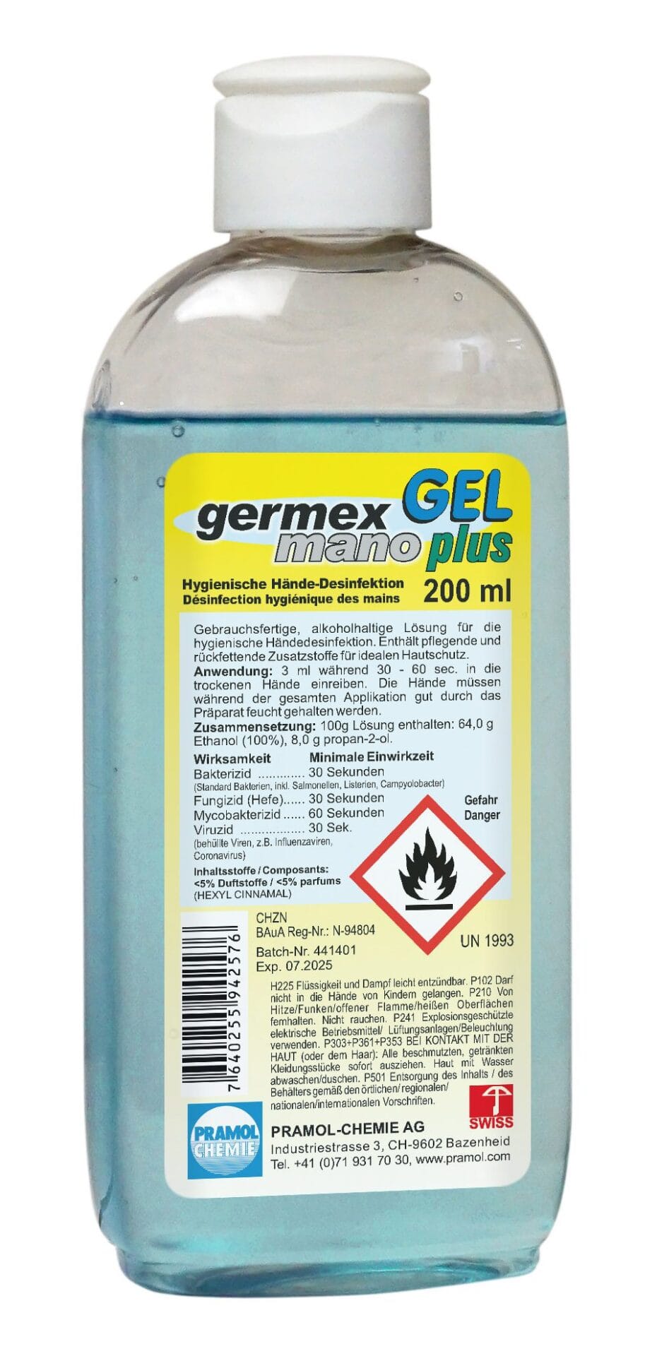 germex mano plus GEL 200 ml (CH) - Händedesinfektionsgel
