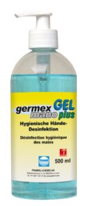 germex mano plus GEL 500 ml (CH) mit Pumpe - Handdesinfektionsgel – Bild 1