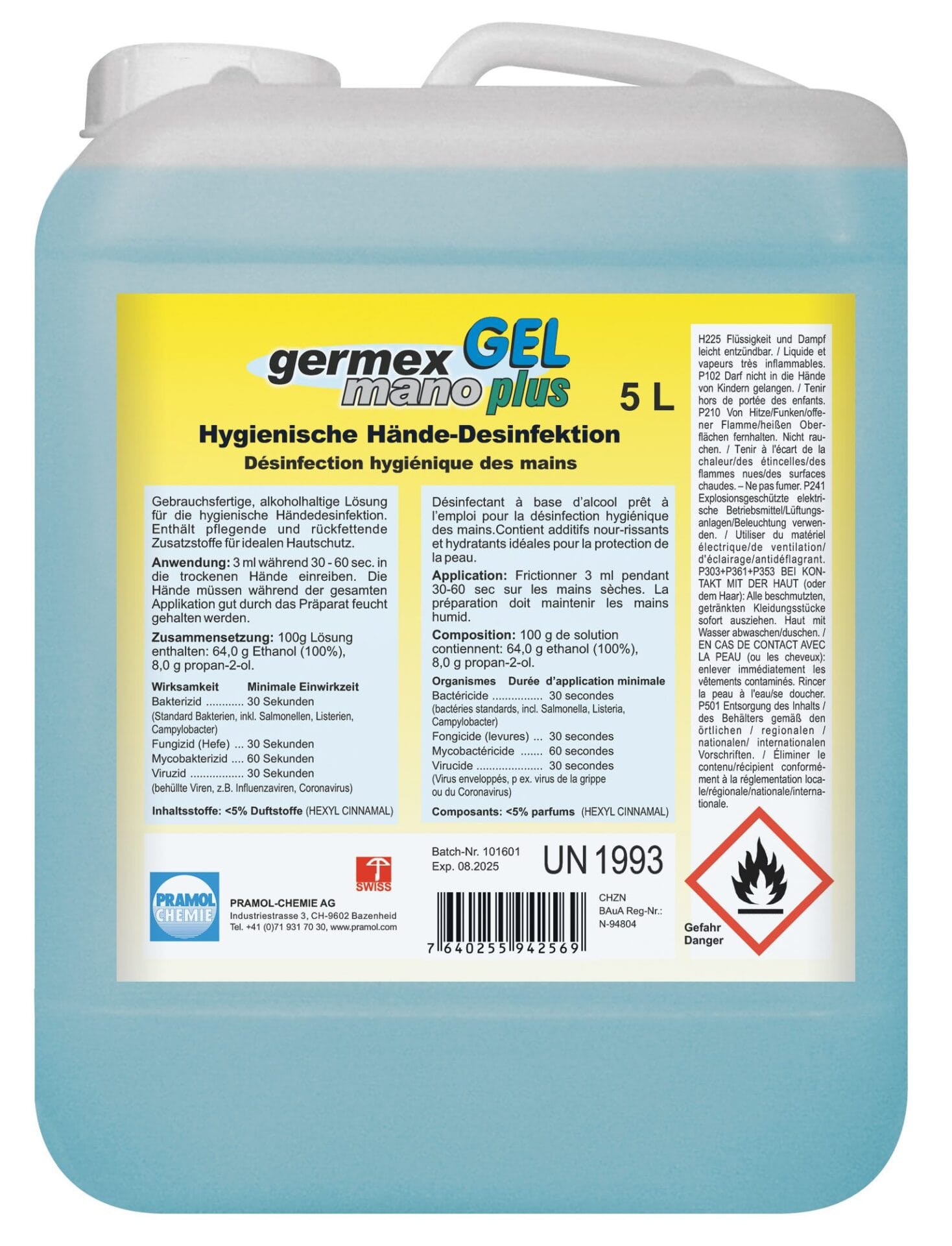 germex mano plus GEL 5 l (CH) - Händedesinfektionsgel