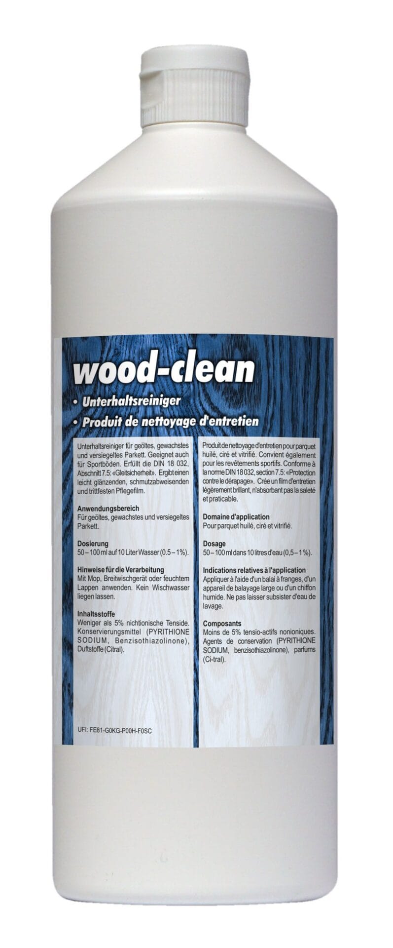 wood-clean 1 l - Parkettreiniger für geölte Böden