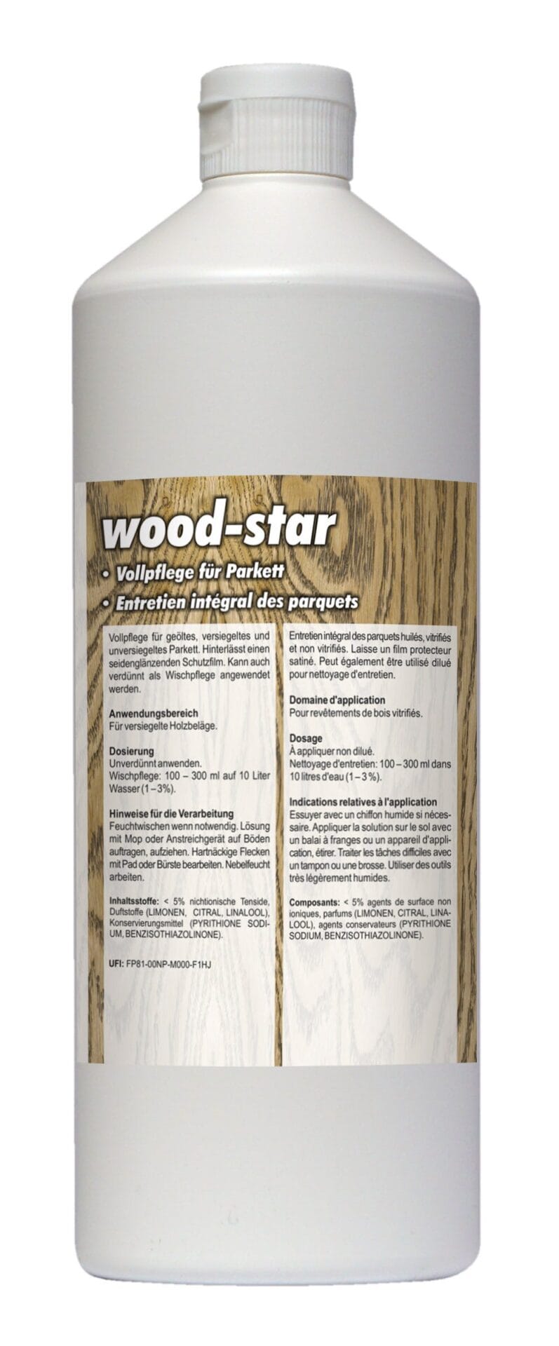 wood-star 1 l - Holz und Kork Bodenpflege