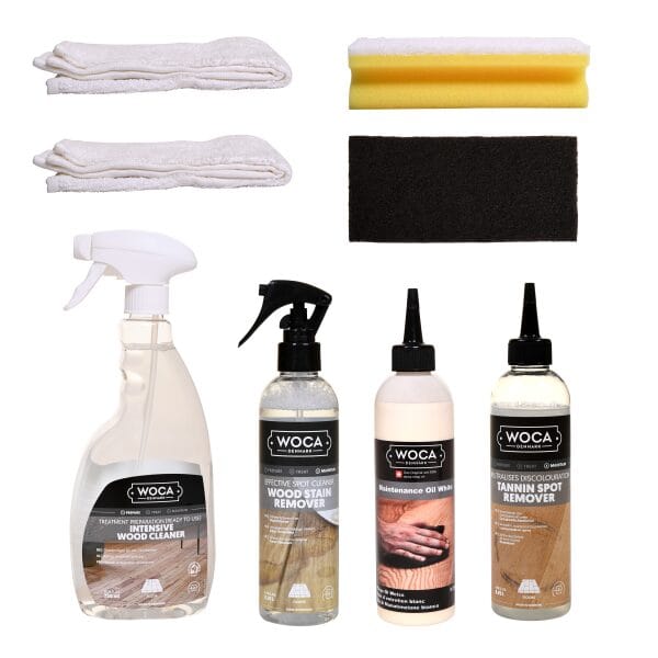 Fleckenapotheke Grosses Set Mit Intensivreiniger Spray Und Pflegeöl Weiss