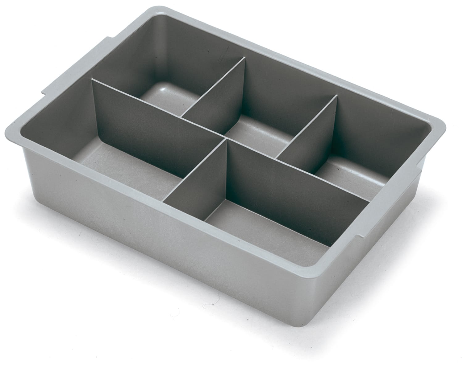 Ablageschale 120mm tief mit Facheinteilung, grau