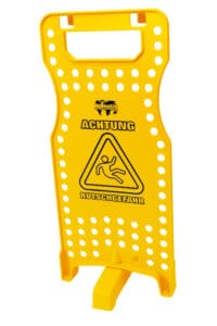 Warnhinweisschild, gelb (deutsch/französisch) – Bild 1