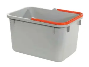 17-Liter Eimer, grau mit farbcodiertem Henkel rot – Bild 1