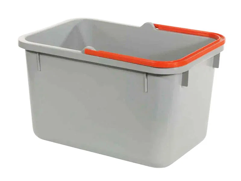 17-Liter Eimer, grau mit farbcodiertem Henkel rot