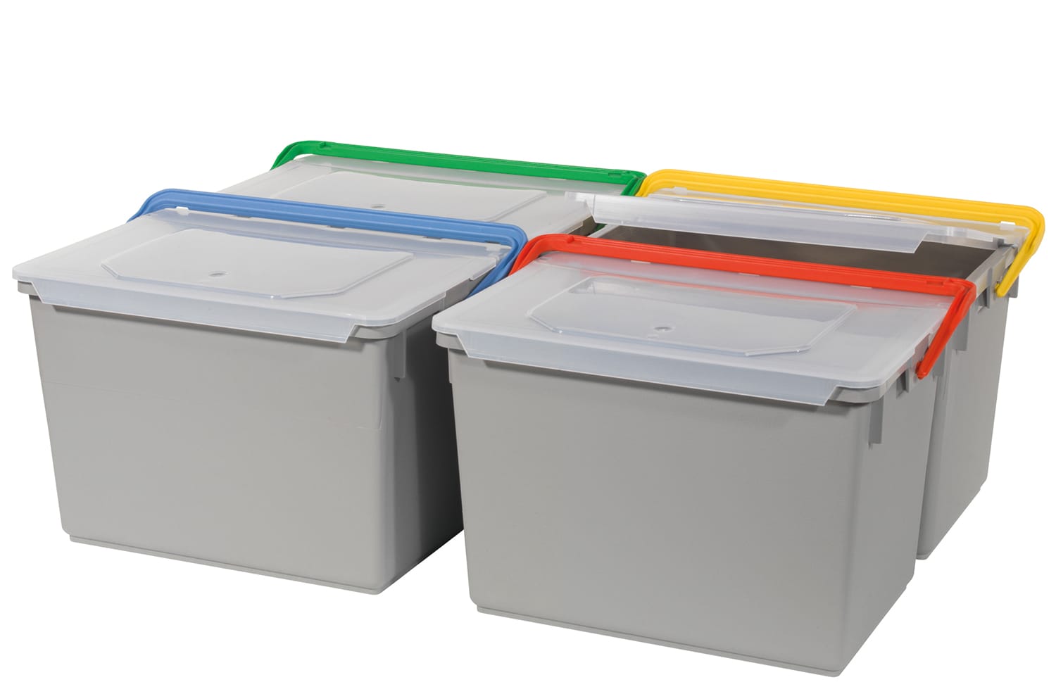 10-Liter Eimer, grau mit farbcodiertem Henkel rot