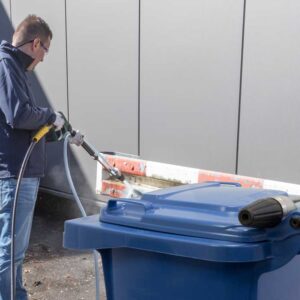 Strahlguttonne 80 Liter blau mit Ansaugung – Bild 5