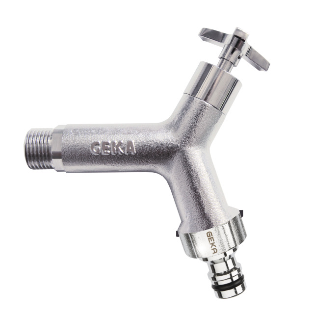 GEKA plus Design-Wasserhahn, AG 1/2" mit Hahnstecker, IG 3/4"