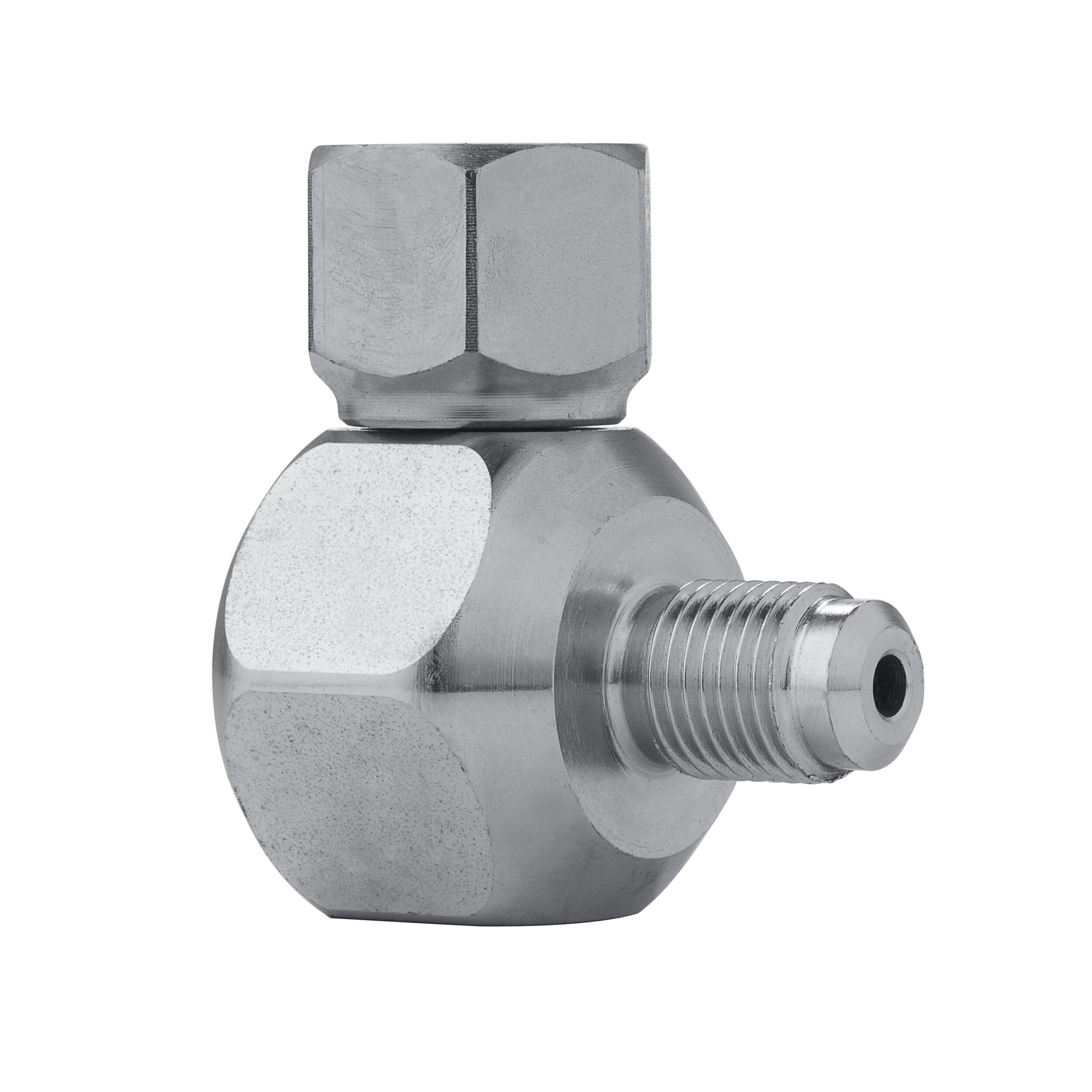 Adapter 2'500 bar, G 1/4'' AG 120° Aussenkonuns drehb. - G 1/4'' IG 120°Aussenkonus fest