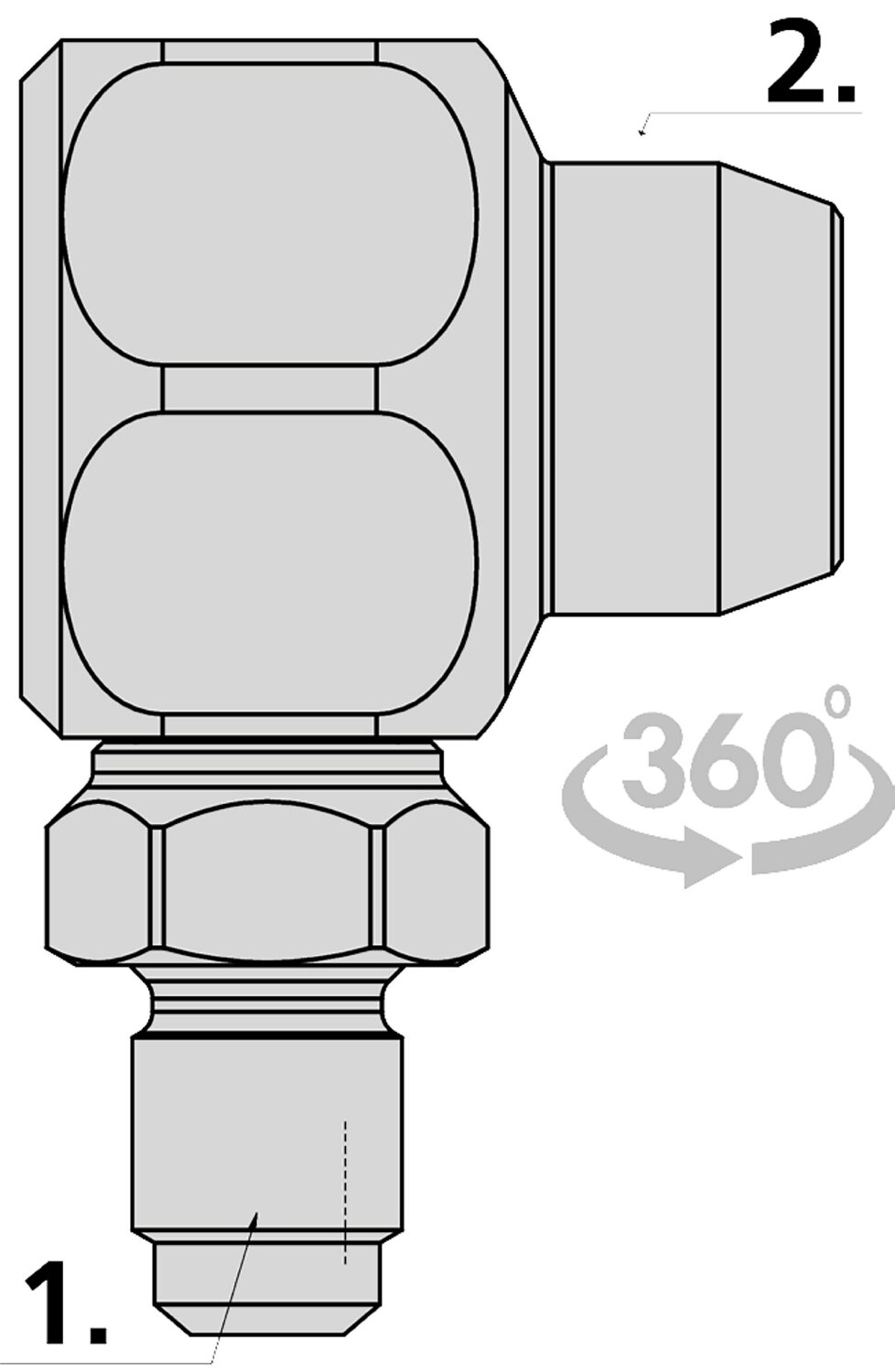 Adapter 2’500 bar, G 1/4» AG 120° Aussenkonuns drehb. – G 1/4» IG 120°Aussenkonus fest – Bild 4