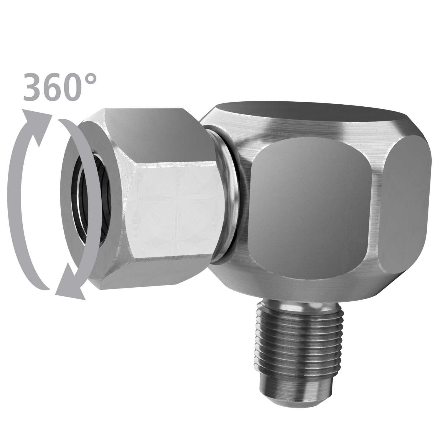 Adapter 2’500 bar, G 1/4» AG 120° Aussenkonuns drehb. – G 1/4» IG 120°Aussenkonus fest – Bild 5
