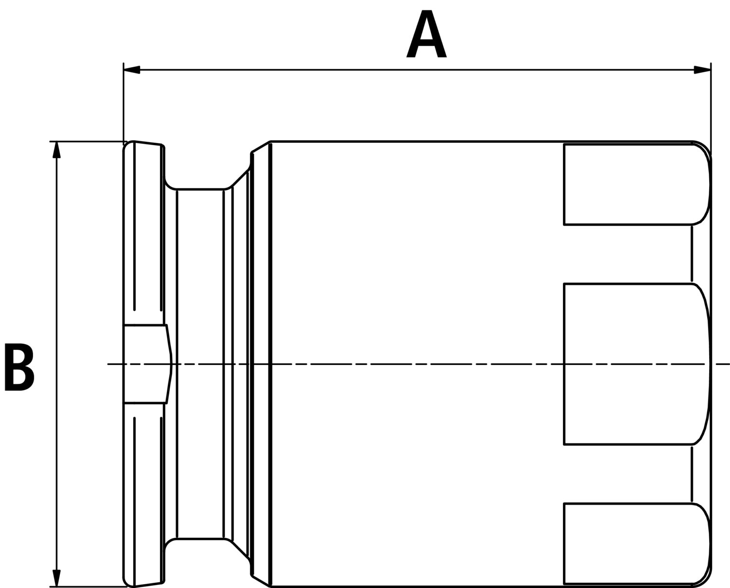 Dry-Break Nippel G 2» IG, tropffrei Aluminium – Bild 3