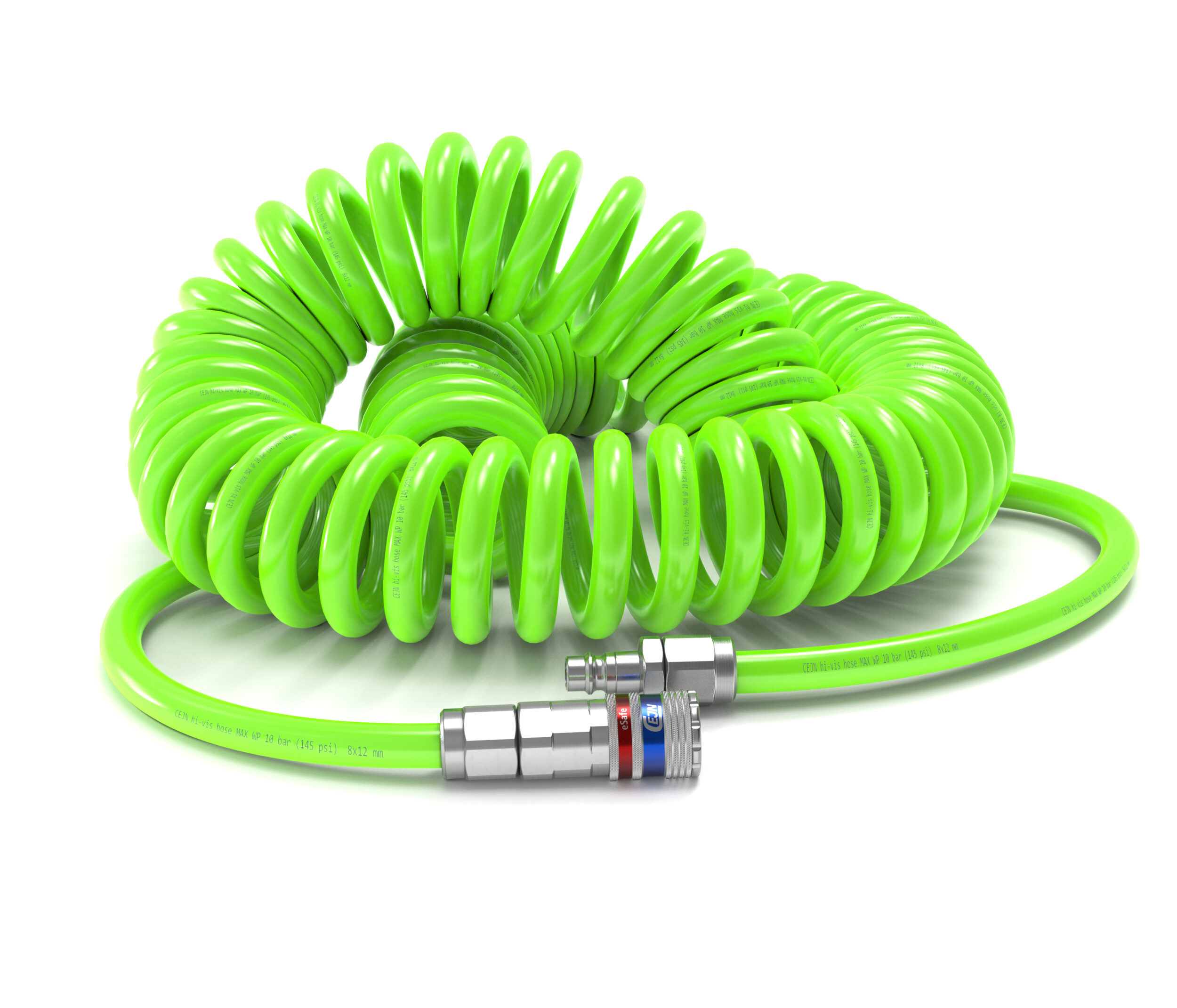 PUR-Spiralschlauchset Hi-Vis, Ø 8x12, 4m, eSafe Serie 320