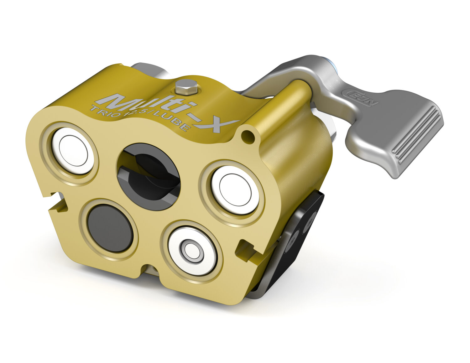 Multi-X Trio 12.5, Kupplungsseite mit Schmierstoffleitung