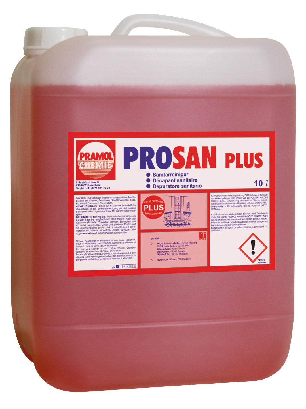 PROSAN PLUS 10 l - Sanitärreiniger gegen Kalk