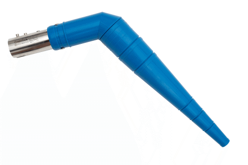 Schrägrohrdüse Silikon FDA Ø 40 mm blau ATEX II2D