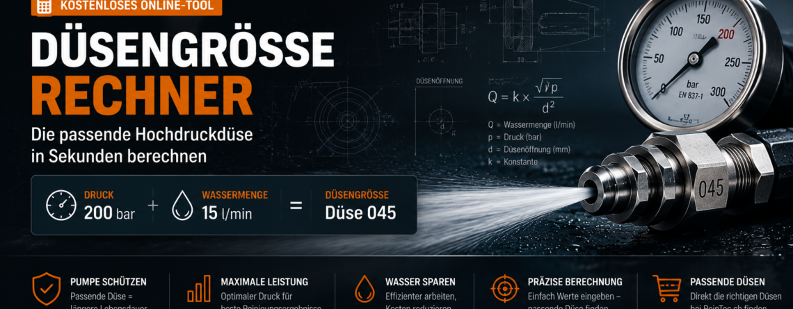 Düsengrösse Rechner für Hochdruckreiniger – die passende Düse berechnen