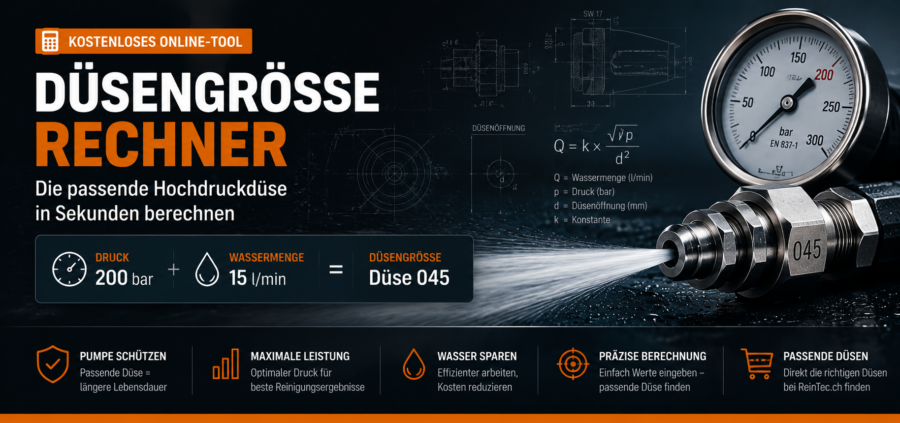 Düsengrösse Rechner für Hochdruckreiniger – die passende Düse berechnen